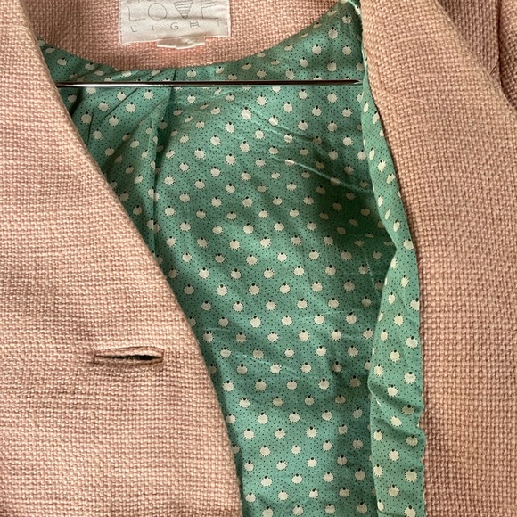 Retro pale pink A-line blazer with fabric circle buttons Anthropologie Size: 2 - Picture 10 of 13